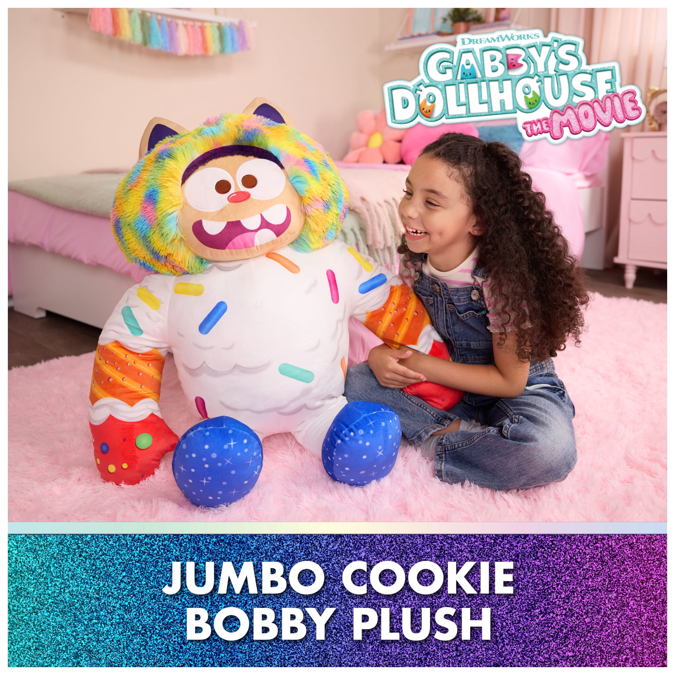 Gabby's Dollhouse: The Movie, Jumbo 32-inch Cookie Bobby Plush Toy, for Ages 0+