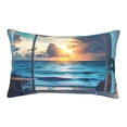 thumbnail image 3 of Salouo Ocean View Bedroom Print Print Pillow Case Cover,Wrinkle-Free Bed Pillow Cover Pack of 1 Home Decor Fade-Resistant and Stain-Resistant ,Pillows Not Included -14"x20", 3 of 8