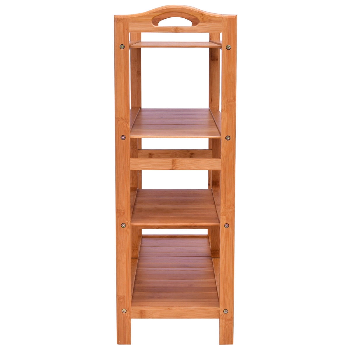 Gymax 4 Tier Multifunction Bamboo Shoe Rack Boot Tower Shelf Storage Organizer Stand