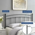 thumbnail image 5 of Headboard, Twin Size, Metal, Grey Gray, Modern Contemporary Urban Design, Bedroom Master Guest Suite, 5 of 6