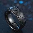 thumbnail image 2 of HOOUN Black Plain Wedding Band Ring Jewelry Men Women Stainless Steel Size 6-13-13, 2 of 4