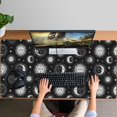 thumbnail image 4 of Long Mouse Pads for Desk,Black White Sun Moon Face Star Pattern Desk Mats on Top Of Desks, Desk Mouse Pad Extra Large with 3mm Non-Slip Base and Stitched Edge for Gaming,Office,Work,Home 47.3"x23.6", 4 of 6