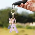 thumbnail image 3 of SATRINO Initial letter Keychains for Women Tassel Butterfly Pink Purple Cute Car Keychain for Wallet Backpack Bag Charm, 3 of 8