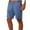 Blue, variant on Dellytop Men's Linen Solid Color Shorts Casual Straight Pants