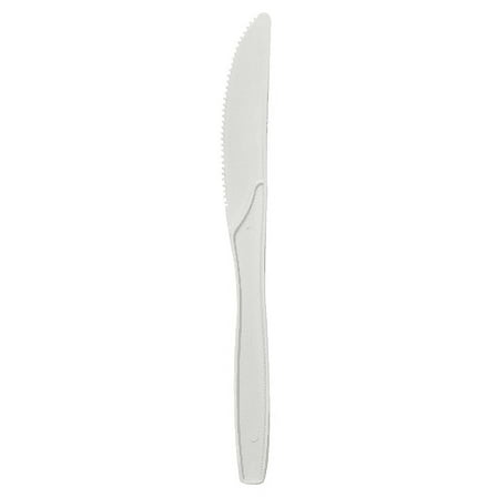 Karat Cafe Polypropylene Plastic Medium Disposable Knives, White, 100 Count