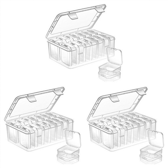 42X Small Storage Box with Lid Small Plastic Clear Box Plastic Storage Container Box Empty Mini Organiser