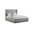 thumbnail image 3 of Meridian Furniture Flynn Grey Linen Textured Fabric Queen Bed, 3 of 8