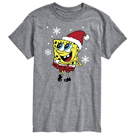 SpongeBob SquarePants - Cute Santa Spongebob Christmas - Men's Short Sleeve Graphic T-Shirt