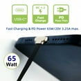 thumbnail image 4 of JSER Dual Angled Ultra Slim Flat USB-C Type C to USB-C Power USB2.0 Data Cable 65W Fast Charge for Laptop Tablet Phone, 4 of 9