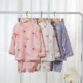 thumbnail image 4 of Conjunto de pijama de vellón coral para niños, otoño e invierno, oso melocotón, niño, mujer, ropa de hogar de franela grande para padres e hijos, 4 of 6