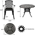 thumbnail image 2 of Magic Union 5-Piece Outdoor Furniture Dining Set, All-Weather Cast Aluminum Conversation Set with Umbrella Hole, 2 of 7