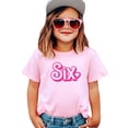 thumbnail image 4 of Pink Six Birthday Shirt for Girls Cute & Girly 6th Party Graphic Tee with Heart for Kids Pink Shirt 4T, 4 of 5