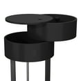 thumbnail image 2 of HLR Modern Round Nightstand Set of 2 with Drawer, 2-Tier End Table for Living Room, Bedroom, Black, 2 of 7