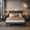 Dark Gray, variant on 3-Piece Queen Bedroom Set: Upholstered Platform Bed with Charging Station & LED Lights + 2 White Nightstands with 2 Drawers – Modern Wingback Bed Frame, No Box Spring Needed, Beige