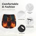 thumbnail image 4 of Balery Candle Shepherd Dog Pattern Women's Running Shorts with Liner 2 Pockets Elastic Workout Athletic Gym Yoga Shorts-X-Large, 4 of 7