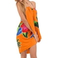 thumbnail image 3 of HAPPY BAY Women's Summer Beachwear Sarong Bikini Wraps Swim Cover up Skirt Wrap Swimwear Swimsuit Beach Coverups for Women One Size Floral, Orange, 3 of 4