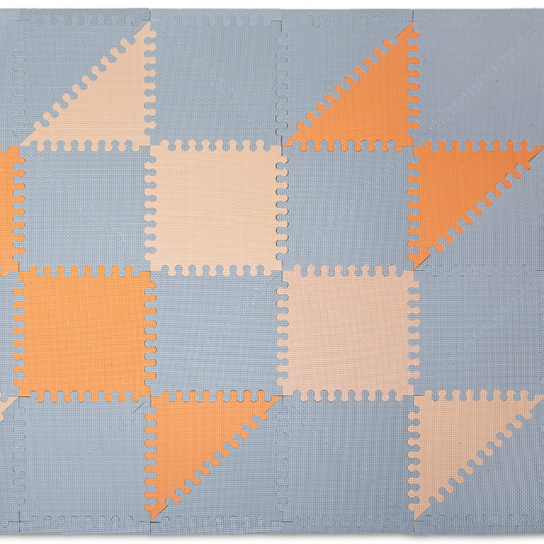 Hakuna Matte: Stylish Baby Play Mat: Grey-Beige-Orange