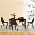thumbnail image 3 of Homy Casa Modern Dining Chairs Set of 4, Mid-Century Fabric Kitchen Side Chairs with Metal Legs for Home, Sepia, 3 of 9