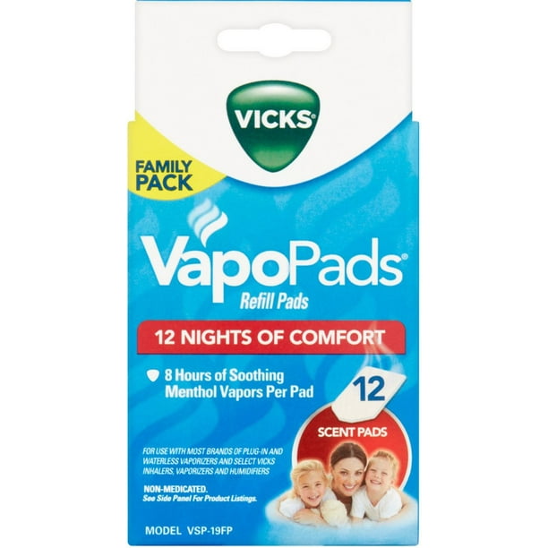 Vicks Vapo Pad Family Pack, Scent Pads, 12 ea (Pack of 2)