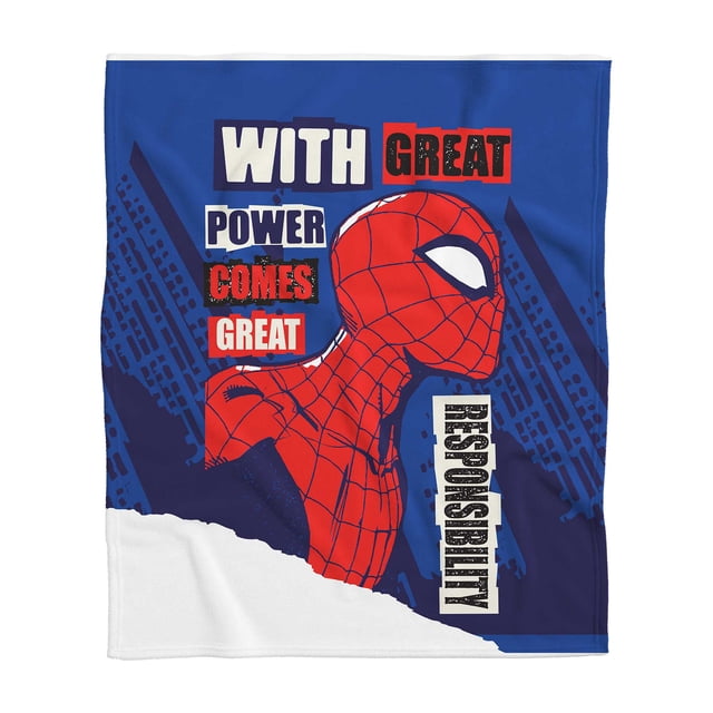 Cobertor Frazada Marvel spiderman 127 cm x 152 cm azul