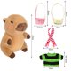thumbnail image 3 of Set de peluche Kireidane Capybara con 7 prendas y accesorios, 3 of 7