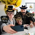 thumbnail image 4 of Party Decorations Clearance! 8.5 36 Pieces Black Golden Photo Booth Props for Birthday Wedding New Year Mix of Hats Lipstick Tie Crowns and More Funny Selfie Props, 4 of 9
