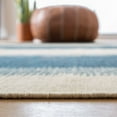 thumbnail image 5 of SAFAVIEH Kilim Colten Solid Striped Wool Area Rug, Blue/Ivory, 5' x 8', 5 of 7