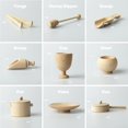 thumbnail image 3 of Herramientas sensoriales de Ginkgo azul  Juguetes Waldorf de aprendizaje de habilidades motoras finas Montessori para niños pequeños y niños, juego de simulación  Juego de cocina de madera de 9 piez, 3 of 5