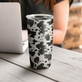 thumbnail image 3 of Cow Print Tumbler with Lid and Straw, 20 Oz Cup Stainless Steel Insulated Water Bottle Coffee Mug, Gifts for Cow Print Lover, 3 of 6