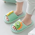 thumbnail image 5 of LNMQLPDBS Slippers for Girls Soft Sole Open Toe Cartoon Dinosaur Pattern House Slippers Flat Comfort Slip Indoor House Slippers for Kids Anti-Slip Casual Daily Shoes C 3.5-4 Years, 5 of 5
