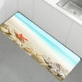 thumbnail image 6 of Non-skid Low Pile Sponge Foam Door Entry Rug for Bathroom Mat,Beach Starfish Conch Print Separate Tub Shower Skid Proof Long Rugs, Home Décor 3D Optical Illusion Non Slip Bath Mats 47 X 18 Inches, 6 of 6