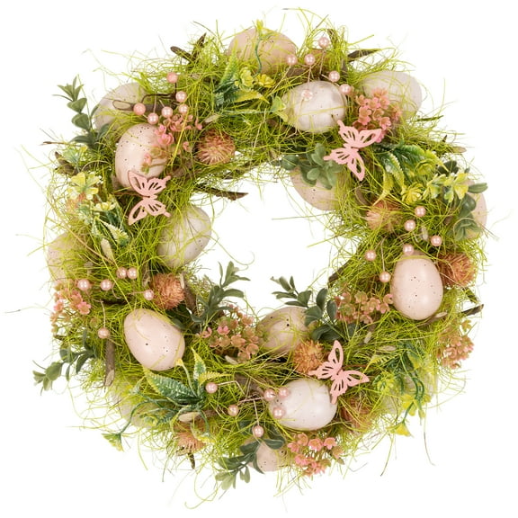 Northlight Easter Eggs with Butterflies Small Artificial Spring Wreath - 13"