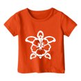 thumbnail image 3 of WhouRiu Toddler Girls' T Shirts Short Sleeve Turtle Print Loose T Shirt Child Summer Fashion Tops Orange,Sizes 3-4, 3 of 3