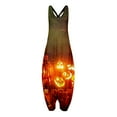 thumbnail image 2 of Women's Casual Bohemian Halloween Print Loose Large Size Casual Sleeveless Strappy Jumpsuit, 2 of 4