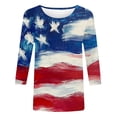 thumbnail image 4 of Axiiglly Patriotic Shirts for Women 3/4 Sleeve USA Starts and Stripes Fashion Graphic T Shirts for 4th of July, S-5XL, 4 of 5