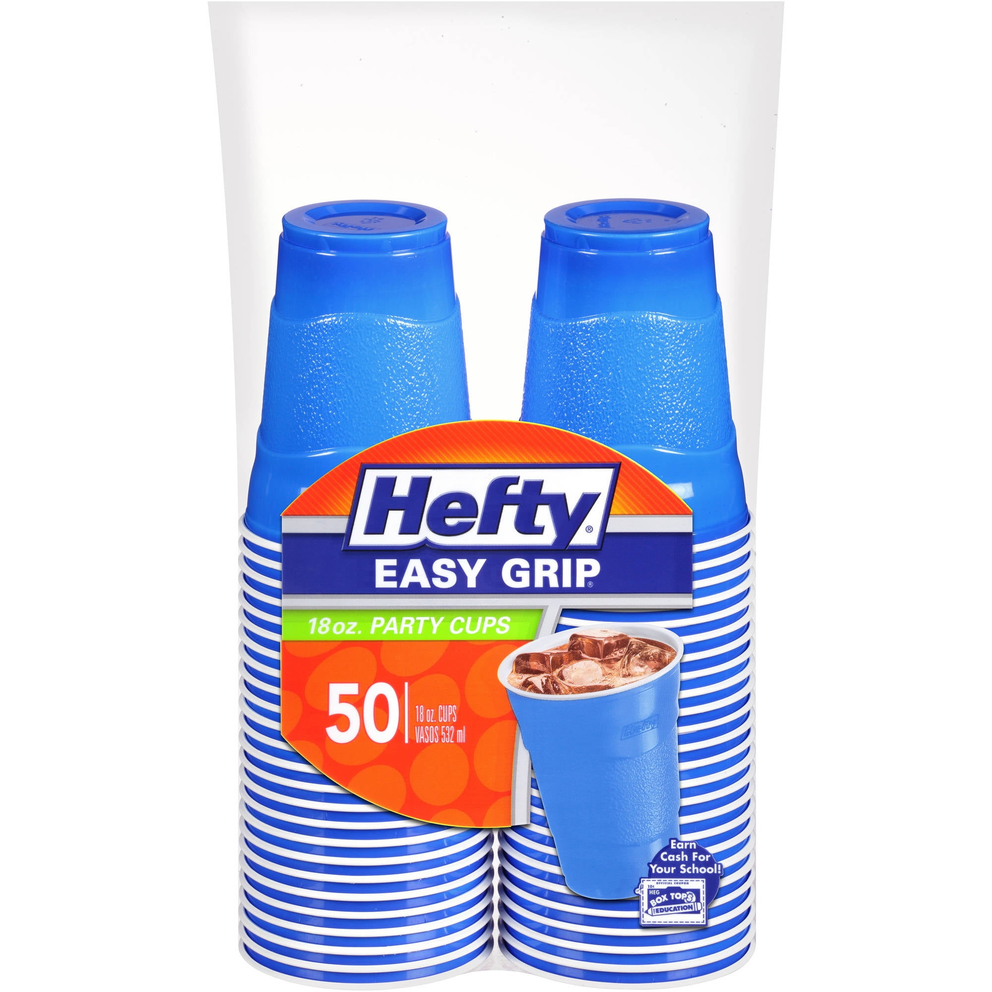 Hefty Easy Grip Blue 18 oz Party Cups, 50 count Walmart Inventory