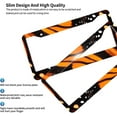 thumbnail image 4 of Orange Camouflage 2 Pcs License Plate Frames, Stainless Steel License Plate Cover, Matte License Plate Holder Car Accessories with Screw Caps (4 Holes), 4 of 7