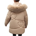 thumbnail image 4 of HTNBO Womens Parka Casual Long Outwear Winter Hooded Coat Female Winter Jacket Women Winter Down Cotton Jackets Coats, 4 of 6