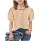 thumbnail image 2 of Odeerbi Camisas de Golf Para Niñas Peter Pan Collar Puff Camisas de Tenis de Manga Corta Uniforme Escolar, 2 of 6