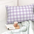 thumbnail image 4 of Yiaed Purple Checkboard Print Brushed Microfiber Envelope Pillowcases, Standard,Envelope Closure Pillow Cases(No pillow core)-20"x30", 4 of 6