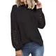 thumbnail image 2 of Puntoco Mujeres Casual Sólido O-cuello Encaje Patchwork Manga larga Jersey Blusa Camiseta tops Puntoco Puntoco-7251, 2 of 8