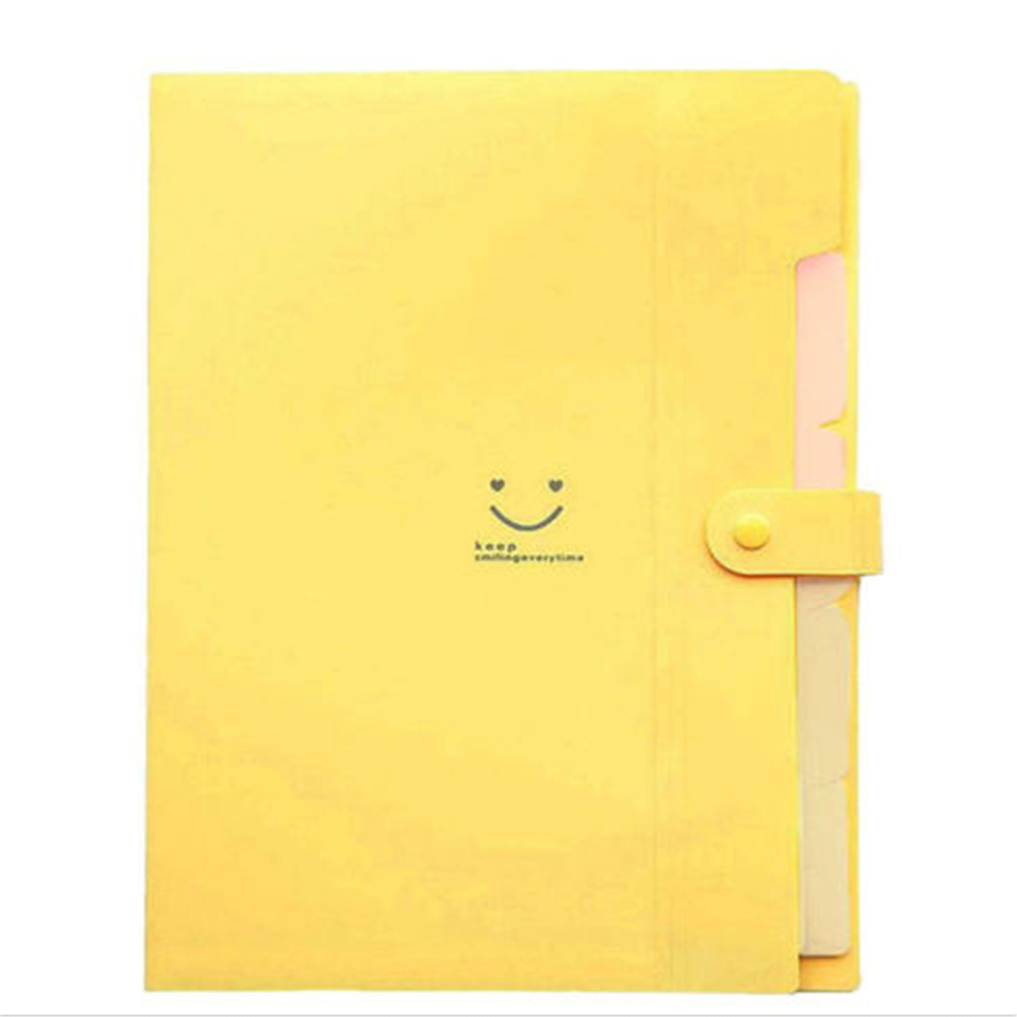 Plastic A4 Letter Size Document Organizer with File Folder Yellow 