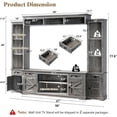 thumbnail image 3 of VANACC 98" Farmhouse TV Stand, Rustic Entertainment Center with Barn Door & Charging Station, Grey, 3 of 10