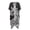 Black Floral, variant on Gothic Skull Tombstone Pattern Long Kimono Swimsuit Cover Up Lightweight Polyester Breathable Bathing Suit Cover Up