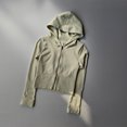 thumbnail image 3 of Chaqueta deportiva ajustada con doble capucha para mujer, camisas para correr, entrenamiento, traje de Yoga, cárdigan de manga larga con cremallera, abrigo superior para Pilates, 3 of 6
