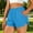 Blue women plus size shorts with pockets a1, variant on Cagogo Women Plus Size Elastic Waist Shorts with Pockets Quick Dry Sporty Running Yoga Workout Lounge Casual Athletic Bottoms, White L