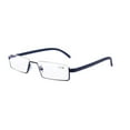 thumbnail image 3 of Mens Blue Half Rimless Reading Glasses Blue Light Blocking tr90 Flexible Presbyopic Glasses Half Frameless Rectangle Readers with case, 3 of 6