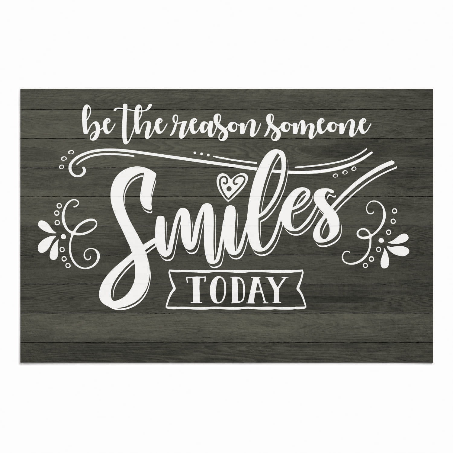 Personalized Planet 27x18 Be The Reason Someone Smiles Today Uplifting Doormat with Custom Family Name Printed on Gray Rectangular 1/4” Thick Non Slip Mat for Kitchen Hallway Deck or Porch