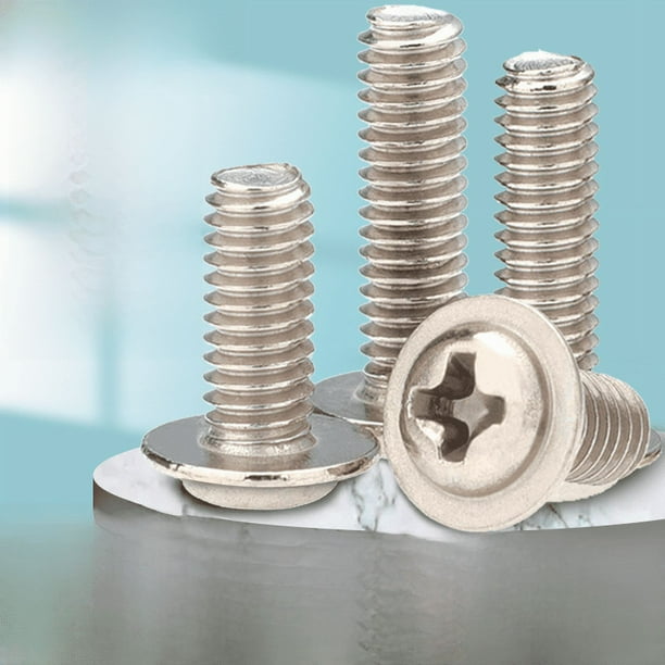 Tornillo de cabeza cruzada niquelado PWM con mango acolchado, tornillo de chasis, tornillo de cabeza plana, tornillo para máquina M2/M3/M4/M5