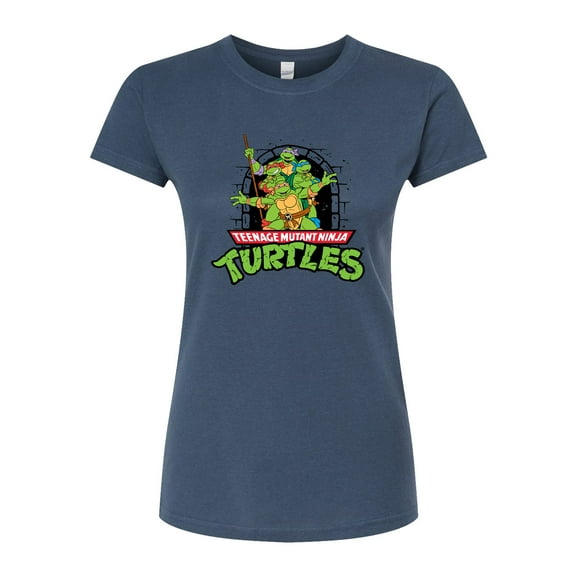 Teenage Mutant Ninja Turtles - Logo Character Group - Juniors Fitted Graphic T-Shirt